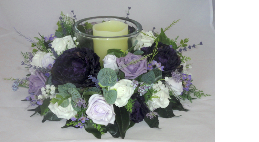 Large Floral Wreath For Lanterns/Hurricane Jars, wedding wreath centrepiece